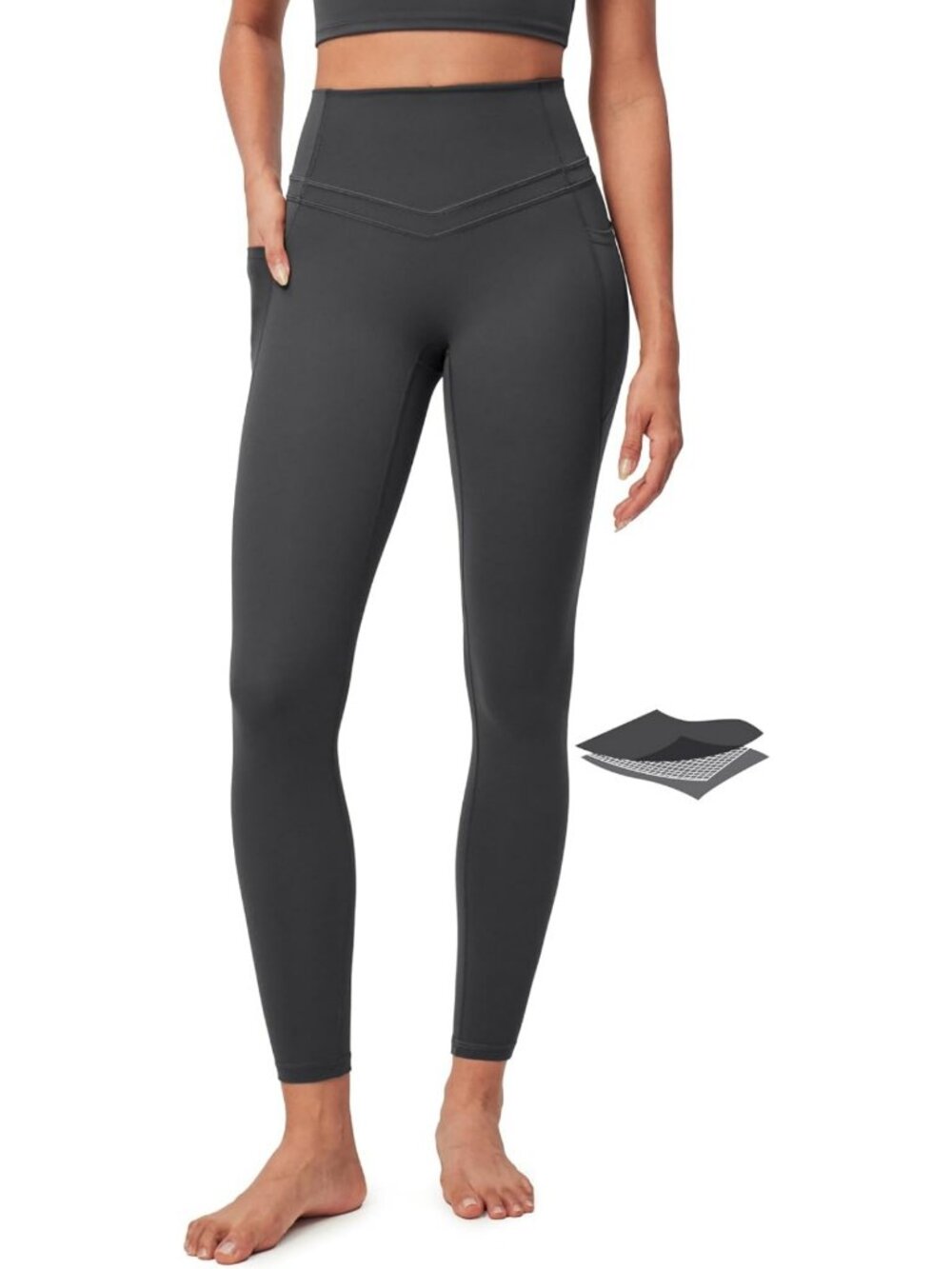High-Waisted Compression Leggings with Pockets for Women | Tummy Control Yoga